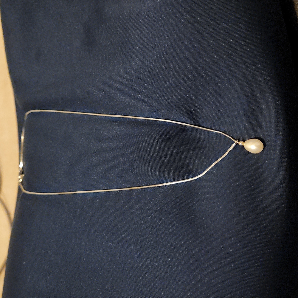 Single Pearl stone necklace 17 inches